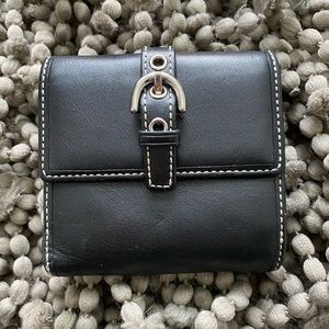 Coach Wallet with Hobo Buckle Black Leather